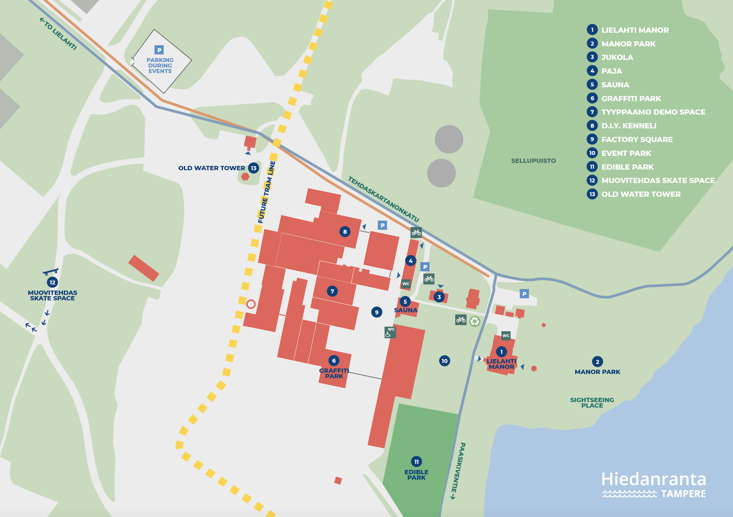 A map of Hiedanranta event locations